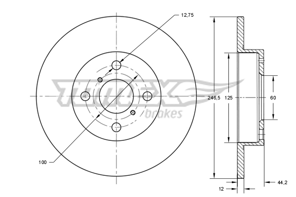 Brzdový kotúč TOMEX Brakes
